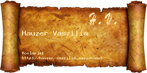 Hauzer Vaszilia névjegykártya